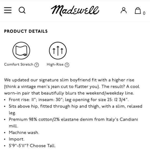 NWT Madewell The Highrise Slim Boy Jean - Picture 4 of 7